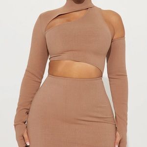 Angelina snatched maxi dress-Nude